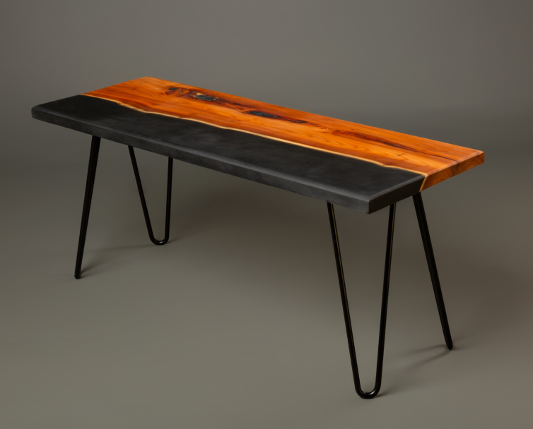 Yew coffee table by Riviere Custom Coffee Tables